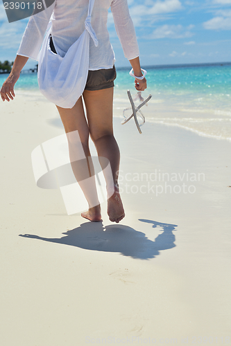 Image of happy woman enjoy  summer time