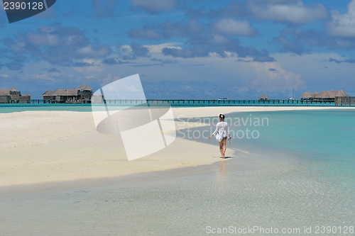 Image of happy woman enjoy  summer time