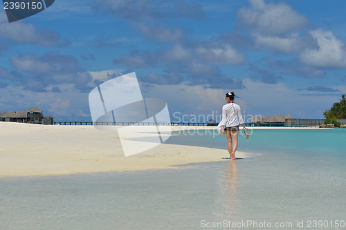 Image of happy woman enjoy  summer time