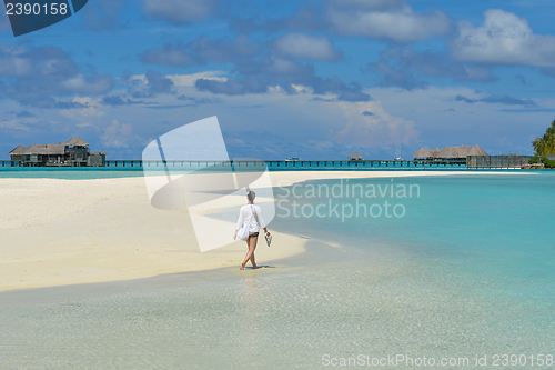 Image of happy woman enjoy  summer time