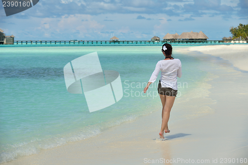 Image of happy woman enjoy  summer time