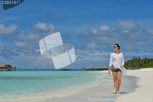 Image of happy woman enjoy  summer time