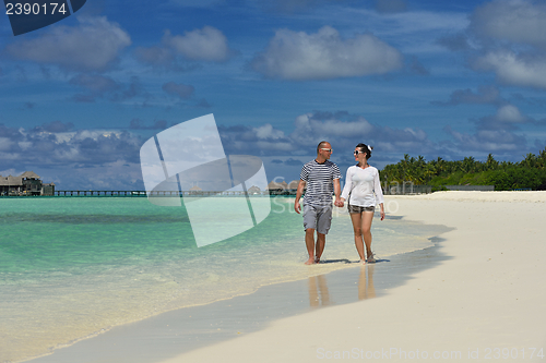 Image of happy young couple have fun on summer