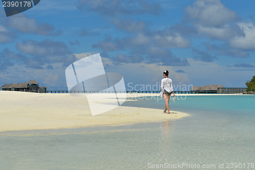 Image of happy woman enjoy  summer time