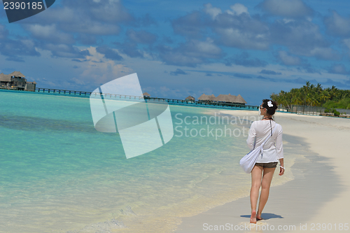 Image of happy woman enjoy  summer time