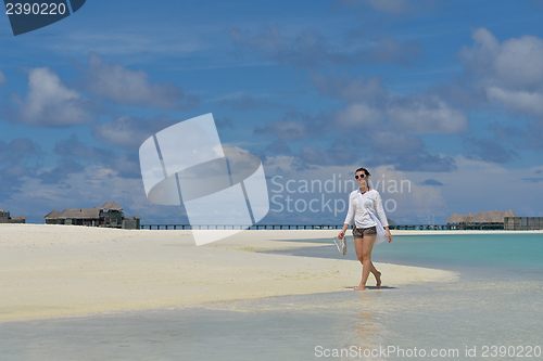 Image of happy woman enjoy  summer time