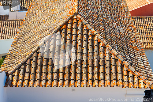 Image of The roof with tiles in a sunny day