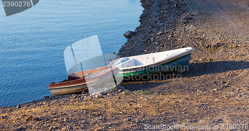 Image of Parking of boats on the seashore