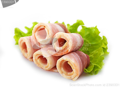 Image of bacon rolls and lettuce