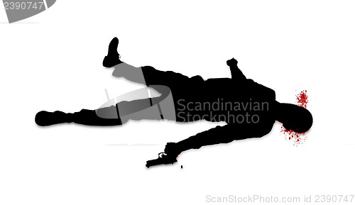 Image of Suicide concept - man shot himself