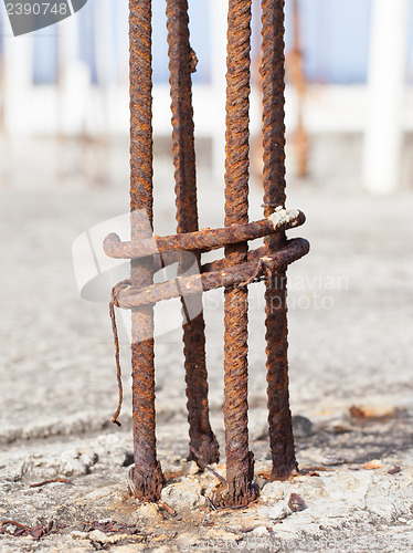 Image of Steel rod or bar used to reinforce concrete