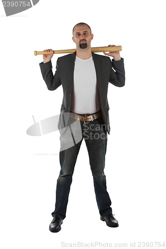 Image of Angry looking man with bat