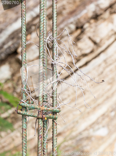 Image of Steel rod or bar used to reinforce concrete