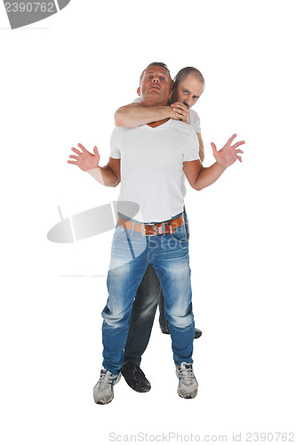 Image of Man choking other man