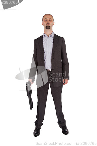 Image of Mafia man is holding a shotgun