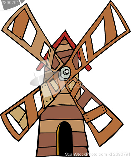 Image of windmill clip art cartoon illustration