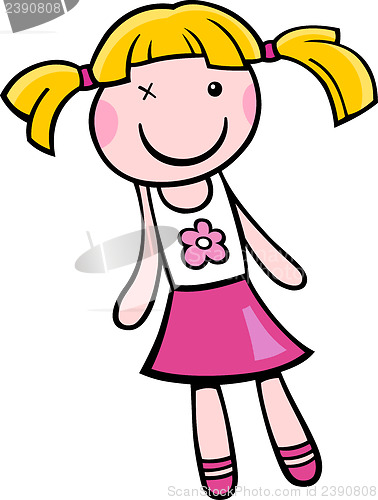 Image of doll clip art cartoon illustration