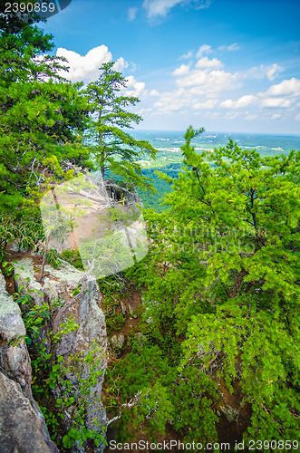 Image of beautiful aerial landscape views from crowders mountain north ca