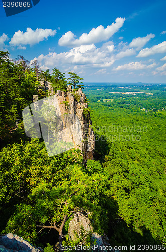 Image of beautiful aerial landscape views from crowders mountain north ca