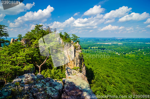 Image of beautiful aerial landscape views from crowders mountain north ca