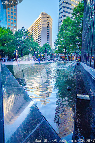 Image of skyline and city streets of charlotte north carolina usa