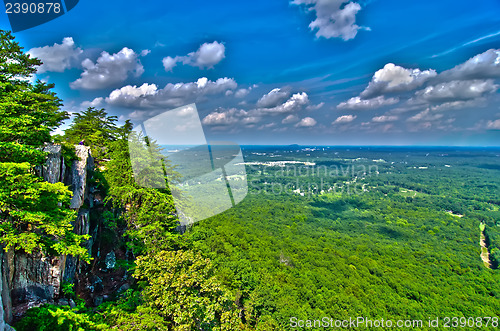 Image of beautiful aerial landscape views from crowders mountain north ca