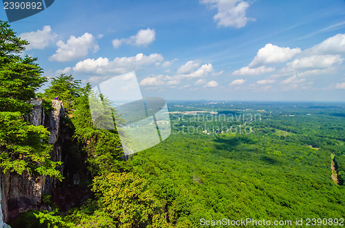 Image of beautiful aerial landscape views from crowders mountain north ca