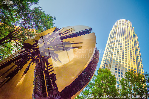 Image of skyline and city streets of charlotte north carolina usa