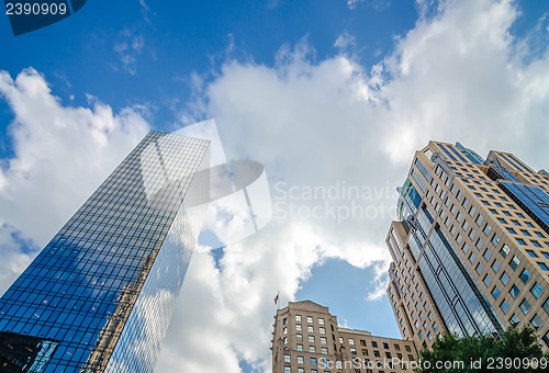 Image of skyline and city streets of charlotte north carolina usa