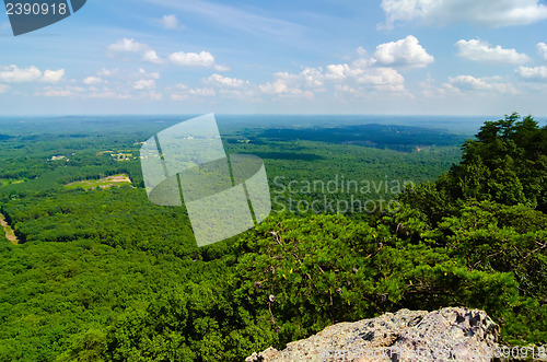 Image of beautiful aerial landscape views from crowders mountain north ca