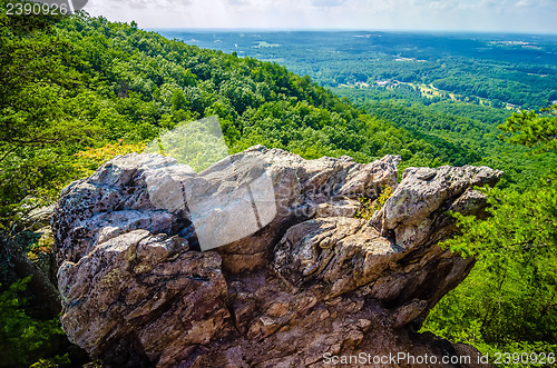 Image of beautiful aerial landscape views from crowders mountain north ca