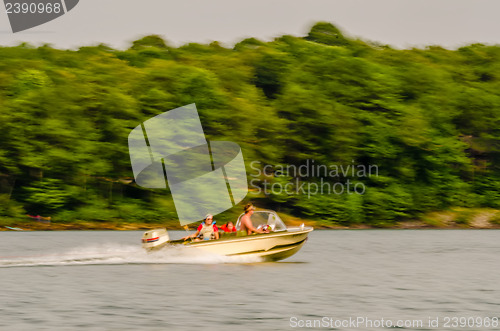 Image of fast moving boat