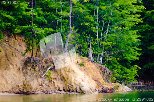 Image of erosion at the lake