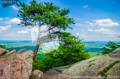 Image of beautiful aerial landscape views from crowders mountain north ca