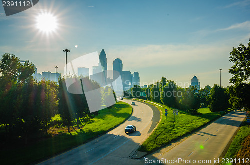 Image of sun setting over charlotte north carolina a major metropolitan c