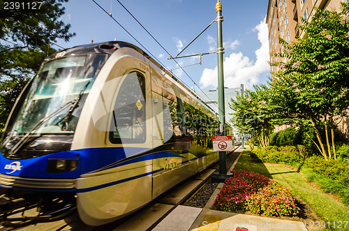 Image of charlotte north carolina light rail transportation moving system