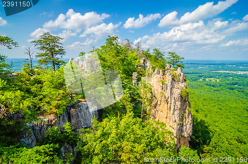 Image of beautiful aerial landscape views from crowders mountain north ca