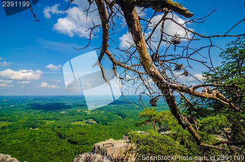 Image of beautiful aerial landscape views from crowders mountain north ca