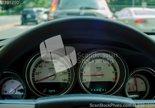 Image of steering wheel dashboard