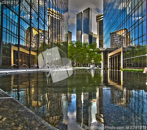 Image of skyline and city streets of charlotte north carolina usa