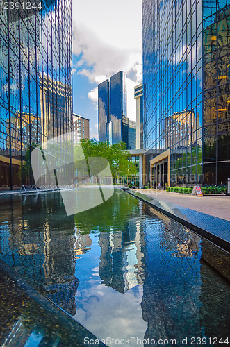 Image of skyline and city streets of charlotte north carolina usa