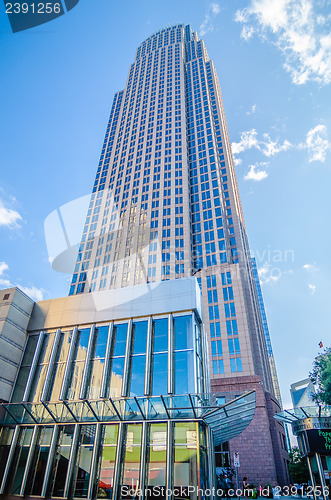 Image of tall highrise buildings in uptown charlotte near blumental perfo