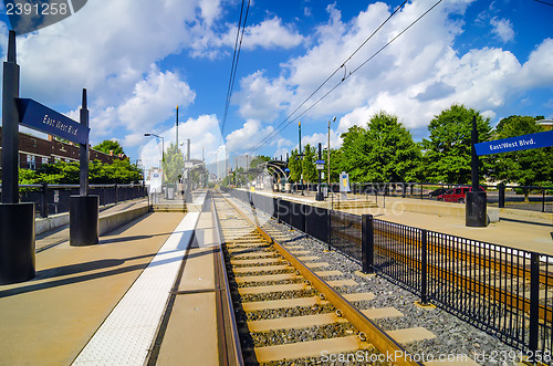 Image of charlotte north carolina light rail transportation moving system