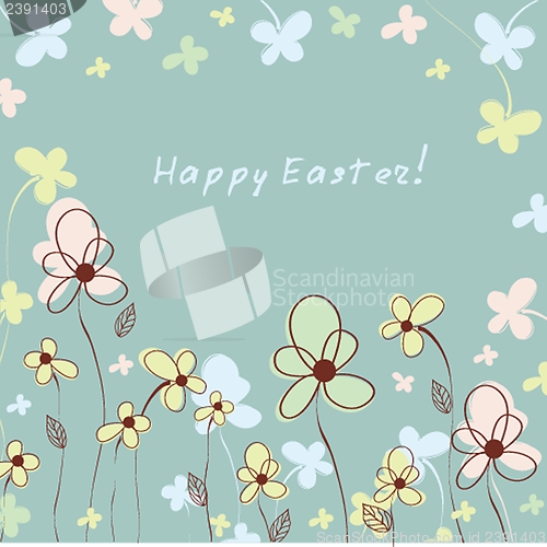 Image of Colorful easter floral background