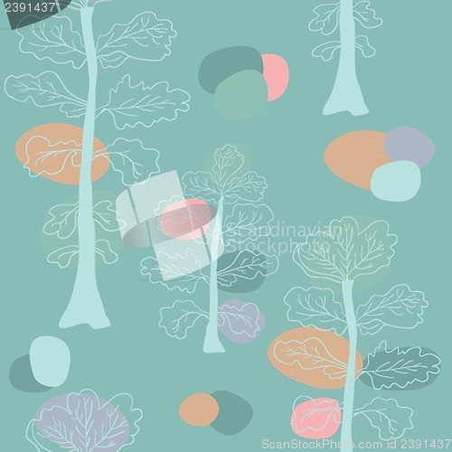 Image of Pastel trees seamless pattern.