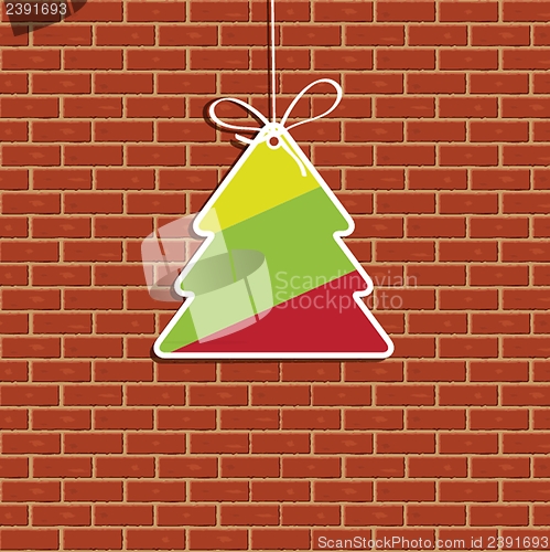 Image of Christmas background with Christmas tree, vector illustration.