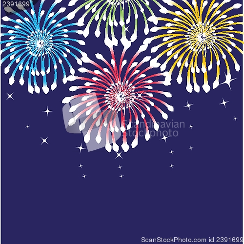 Image of Colorful vector fireworks