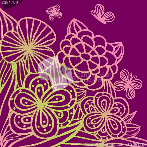 Image of Colorful summer floral background