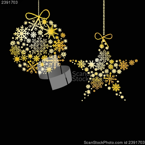 Image of Christmas card with holiday elements.