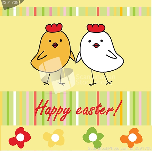 Image of Happy easter cards illustration retro vintage.